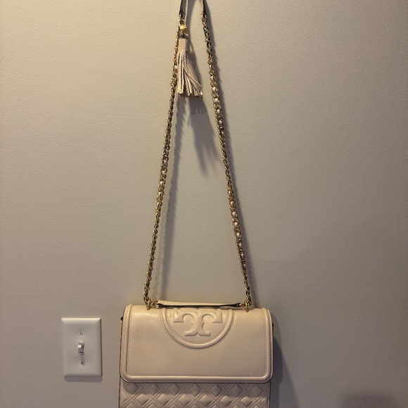 Tory Burch Fleming Convertible Shoulder Bag - Cream/Ivory/Gold - Picture 2 of 14